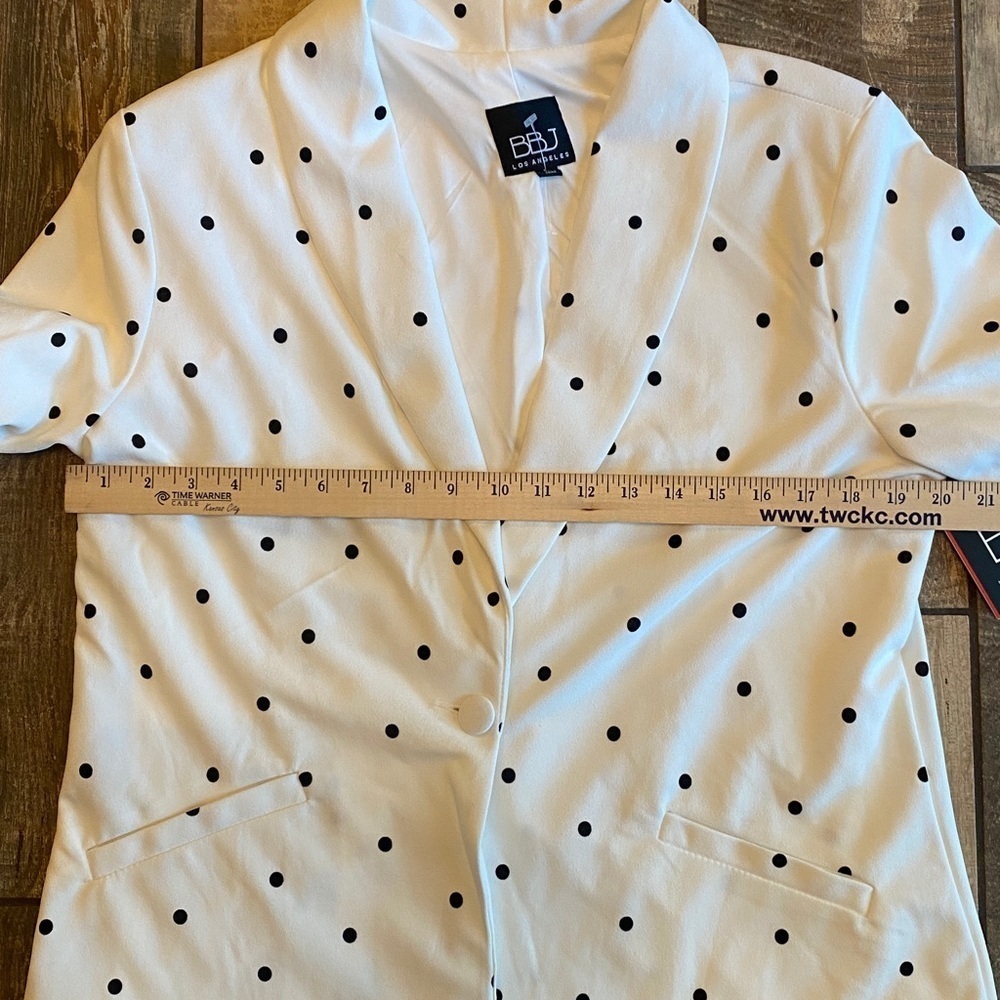 Boom Boom Jeans White Polka Dot Women's Blazer 🆕 - Picture 6 of 14